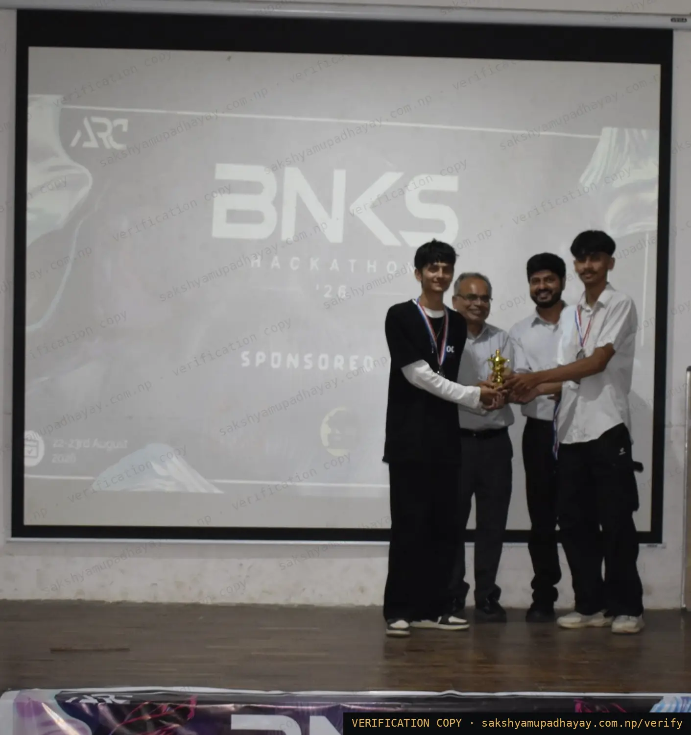 Award ceremony photos — BNKS National Hackathon 2026 (BNKS Hackathon ’26)